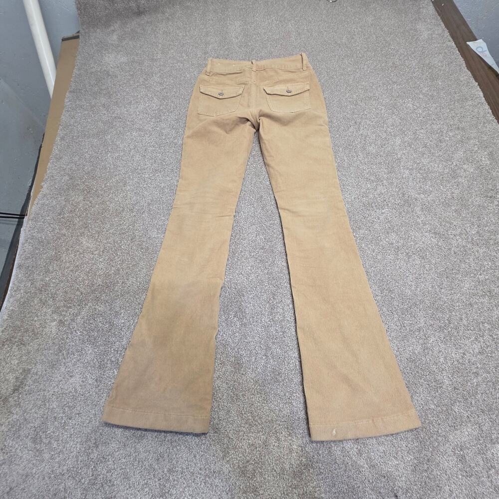 y2k 2000s American Eagle High Rise Kick Boot Corduroy Pants Size 2 Tan Stretch